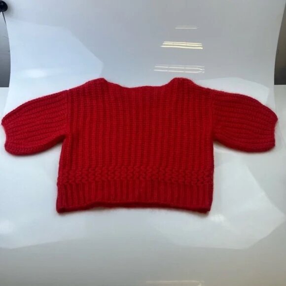 Sezane Vibrant Scarlet Crew Neck Sweater - Picture 3 of 7